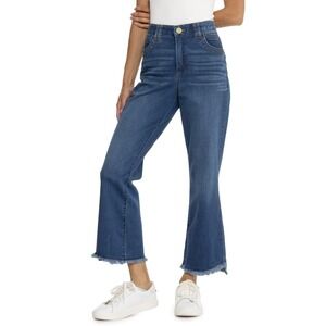 NEW‎ Democracy AbTechnology Itty Bitty Frayed Flare Cropp Jeans Sz 10 High Rise